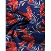 image:imageCOOFANDY Mens Summer Beach Outfits 2 Piece Short Sleeve Shirts and Shorts Vacation Texture Linen Sets for MenLeavesnavy Blue