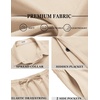 image:imageCOOFANDY Mens Summer Beach Outfits 2 Piece Short Sleeve Shirts and Shorts Vacation Texture Linen Sets for MenLight Khaki