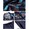 image:imageCOOFANDY Mens Summer Beach Outfits 2 Piece Short Sleeve Shirts and Shorts Vacation Texture Linen Sets for MenNavy  Floral