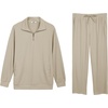 image:imageCOOFANDY Mens Sweatsuits 2 Piece Set Quarter Zip Pullover with Wide Leg Sweatpants Matching TracksuitBeige