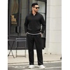 image:imageCOOFANDY Mens Sweatsuits 2 Piece Set Quarter Zip Pullover with Wide Leg Sweatpants Matching TracksuitBlack