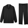 image:imageCOOFANDY Mens Sweatsuits 2 Piece Set Quarter Zip Pullover with Wide Leg Sweatpants Matching TracksuitBlack