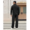image:imageCOOFANDY Mens Sweatsuits 2 Piece Set Quarter Zip Pullover with Wide Leg Sweatpants Matching TracksuitBlack