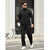 image:imageCOOFANDY Mens Sweatsuits 2 Piece Set Quarter Zip Pullover with Wide Leg Sweatpants Matching TracksuitBlack