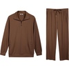 image:imageCOOFANDY Mens Sweatsuits 2 Piece Set Quarter Zip Pullover with Wide Leg Sweatpants Matching TracksuitBrown
