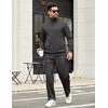 image:imageCOOFANDY Mens Sweatsuits 2 Piece Set Quarter Zip Pullover with Wide Leg Sweatpants Matching TracksuitDark Grey