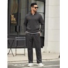 image:imageCOOFANDY Mens Sweatsuits 2 Piece Set Quarter Zip Pullover with Wide Leg Sweatpants Matching TracksuitDark Grey