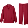 image:imageCOOFANDY Mens Sweatsuits 2 Piece Set Quarter Zip Pullover with Wide Leg Sweatpants Matching TracksuitDeep Red