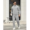image:imageCOOFANDY Mens Sweatsuits 2 Piece Set Quarter Zip Pullover with Wide Leg Sweatpants Matching TracksuitLight Grey