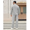 image:imageCOOFANDY Mens Sweatsuits 2 Piece Set Quarter Zip Pullover with Wide Leg Sweatpants Matching TracksuitLight Grey