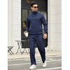 image:imageCOOFANDY Mens Sweatsuits 2 Piece Set Quarter Zip Pullover with Wide Leg Sweatpants Matching TracksuitNavy