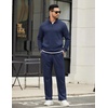 image:imageCOOFANDY Mens Sweatsuits 2 Piece Set Quarter Zip Pullover with Wide Leg Sweatpants Matching TracksuitNavy