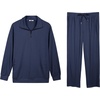 image:imageCOOFANDY Mens Sweatsuits 2 Piece Set Quarter Zip Pullover with Wide Leg Sweatpants Matching TracksuitNavy