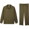 image:imageCOOFANDY Mens Sweatsuits 2 Piece Set Quarter Zip Pullover with Wide Leg Sweatpants Matching TracksuitOlive Green