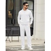 image:imageCOOFANDY Mens Sweatsuits 2 Piece Set Quarter Zip Pullover with Wide Leg Sweatpants Matching TracksuitWhite