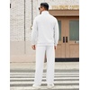 image:imageCOOFANDY Mens Sweatsuits 2 Piece Set Quarter Zip Pullover with Wide Leg Sweatpants Matching TracksuitWhite
