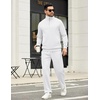 image:imageCOOFANDY Mens Sweatsuits 2 Piece Set Quarter Zip Pullover with Wide Leg Sweatpants Matching TracksuitWhite