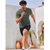 image:imageCOOFANDY Mens Swim Shirt Short Sleeve UPF 50 Sun Shirt Rash Guard TShirts Quick Dry Beach Shirts BreathableArmy Green