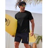image:imageCOOFANDY Mens Swim Shirt Short Sleeve UPF 50 Sun Shirt Rash Guard TShirts Quick Dry Beach Shirts BreathableBlack