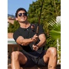 image:imageCOOFANDY Mens Swim Shirt Short Sleeve UPF 50 Sun Shirt Rash Guard TShirts Quick Dry Beach Shirts BreathableBlack