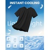 image:imageCOOFANDY Mens Swim Shirt Short Sleeve UPF 50 Sun Shirt Rash Guard TShirts Quick Dry Beach Shirts BreathableBlack