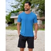 image:imageCOOFANDY Mens Swim Shirt Short Sleeve UPF 50 Sun Shirt Rash Guard TShirts Quick Dry Beach Shirts BreathableBlue