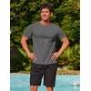 image:imageCOOFANDY Mens Swim Shirt Short Sleeve UPF 50 Sun Shirt Rash Guard TShirts Quick Dry Beach Shirts BreathableDark Gray