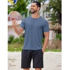 image:imageCOOFANDY Mens Swim Shirt Short Sleeve UPF 50 Sun Shirt Rash Guard TShirts Quick Dry Beach Shirts BreathableGrayblue