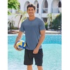 image:imageCOOFANDY Mens Swim Shirt Short Sleeve UPF 50 Sun Shirt Rash Guard TShirts Quick Dry Beach Shirts BreathableGrayblue