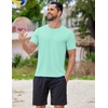 image:imageCOOFANDY Mens Swim Shirt Short Sleeve UPF 50 Sun Shirt Rash Guard TShirts Quick Dry Beach Shirts BreathableIce Green