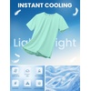 image:imageCOOFANDY Mens Swim Shirt Short Sleeve UPF 50 Sun Shirt Rash Guard TShirts Quick Dry Beach Shirts BreathableIce Green