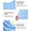 image:imageCOOFANDY Mens Swim Shirt Short Sleeve UPF 50 Sun Shirt Rash Guard TShirts Quick Dry Beach Shirts BreathableLight Blue