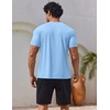 image:imageCOOFANDY Mens Swim Shirt Short Sleeve UPF 50 Sun Shirt Rash Guard TShirts Quick Dry Beach Shirts BreathableLight Blue
