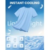 image:imageCOOFANDY Mens Swim Shirt Short Sleeve UPF 50 Sun Shirt Rash Guard TShirts Quick Dry Beach Shirts BreathableLight Blue