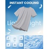 image:imageCOOFANDY Mens Swim Shirt Short Sleeve UPF 50 Sun Shirt Rash Guard TShirts Quick Dry Beach Shirts BreathableLight Grey