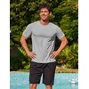 image:imageCOOFANDY Mens Swim Shirt Short Sleeve UPF 50 Sun Shirt Rash Guard TShirts Quick Dry Beach Shirts BreathableLight Grey