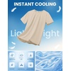image:imageCOOFANDY Mens Swim Shirt Short Sleeve UPF 50 Sun Shirt Rash Guard TShirts Quick Dry Beach Shirts BreathableLight Khaki