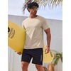 image:imageCOOFANDY Mens Swim Shirt Short Sleeve UPF 50 Sun Shirt Rash Guard TShirts Quick Dry Beach Shirts BreathableLight Khaki