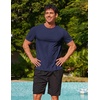 image:imageCOOFANDY Mens Swim Shirt Short Sleeve UPF 50 Sun Shirt Rash Guard TShirts Quick Dry Beach Shirts BreathableNavy Blue