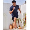image:imageCOOFANDY Mens Swim Shirt Short Sleeve UPF 50 Sun Shirt Rash Guard TShirts Quick Dry Beach Shirts BreathableNavy Blue