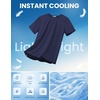 image:imageCOOFANDY Mens Swim Shirt Short Sleeve UPF 50 Sun Shirt Rash Guard TShirts Quick Dry Beach Shirts BreathableNavy Blue