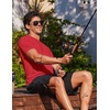 image:imageCOOFANDY Mens Swim Shirt Short Sleeve UPF 50 Sun Shirt Rash Guard TShirts Quick Dry Beach Shirts BreathableRed