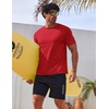 image:imageCOOFANDY Mens Swim Shirt Short Sleeve UPF 50 Sun Shirt Rash Guard TShirts Quick Dry Beach Shirts BreathableRed