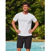 image:imageCOOFANDY Mens Swim Shirt Short Sleeve UPF 50 Sun Shirt Rash Guard TShirts Quick Dry Beach Shirts BreathableWhite