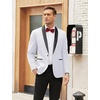 image:imageCOOFANDY Mens Tuxedo Jacket One Button Dress Suit Blazer Jacket for Wedding Dinner Prom Party01white