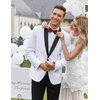 image:imageCOOFANDY Mens Tuxedo Jacket One Button Dress Suit Blazer Jacket for Wedding Dinner Prom Party01white