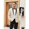 image:imageCOOFANDY Mens Tuxedo Jacket One Button Dress Suit Blazer Jacket for Wedding Dinner Prom PartyBeige