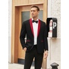 image:imageCOOFANDY Mens Tuxedo Jacket One Button Dress Suit Blazer Jacket for Wedding Dinner Prom PartyBlack Red