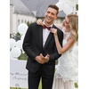 image:imageCOOFANDY Mens Tuxedo Jacket One Button Dress Suit Blazer Jacket for Wedding Dinner Prom PartyBlackjacquard