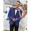 image:imageCOOFANDY Mens Tuxedo Jacket One Button Dress Suit Blazer Jacket for Wedding Dinner Prom PartyBlue